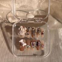 Cute Cartoon Teddy Bear Handmade Nail Stickers Popular On Tiktok And Little Red Book M