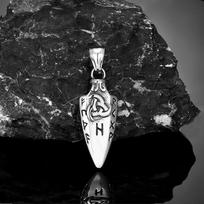 Norse Runes Odin's Spear Gungnir Arrowhead Pendant Stainless Steel Gold Valknut Talisman Viking Necklace 60CM