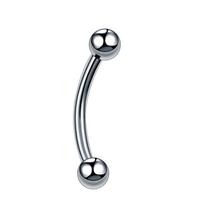 G23 Titanium Epoxy Curved Barbell Eyebrow and Cartilage Piercing Jewelry 1.2x6x3x3mm