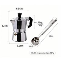 Aluminum Moka Pot Coffee Maker With Spoon For Home Brewing And Classic Espresso 50ml