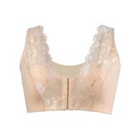 Moteriški didesnio dydžio apatiniai Seksualūs Push Up Liemenėlės Belaidžiai Priekyje Užsegamos Liemenėlės Deep V Lace Liemenėlės Seksualūs apatiniai Moteriški ploni kaušeliai 3XL smėlis
