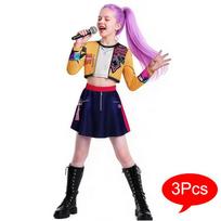 KPop Demonų Medžiotojos Mergaičių Apranga Fantasia Pop Dainininkė Karnavalas Vaikų Helovino Kostiumas Rumi Zoey Mira Pasirodymui 110