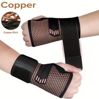 2-Pack Copper Wrist Brace Gloves, Adjustable Compression Straps, Breathable Mesh Wrist Support for Men & Women M juoda