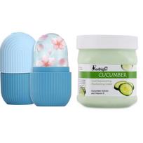 Combo Face Ice roller 10ml and Cucumber Face Moisturizer Cream 500ml Enriched with Cucumber and Aloe vera Extract Pack 2