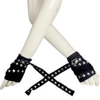 Cyber Punk Rivet Half-Finger Gloves for Ladies, Perfect for Street Dance & Performance – Cool, Sweet, and Spicy Style