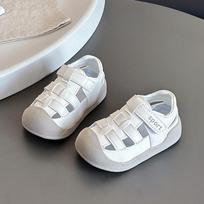 2026 New Lightweight Velcro Closed-Toe Sandals - Non-Slip, Breathable for Men, Children & Girls 50 pairs box: Sizes 16-20 beveik baltos spalvos