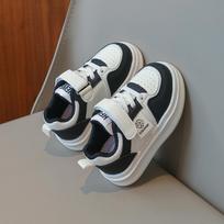Kids Unisex Velcro Sports Sneakers Boys Girls Toddler First Walker Board Shoes 21 juoda