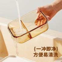 Cilock Heat-Resistant Glass Lunch Box 1.1L Microwaveable Bento Box for Office Workers Fruit Fresh-Keeping Container