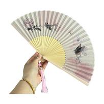 Lotus Design Dance Fan Retro Hand Cranked Fan Traditional Handheld Fan  Festival Style 3