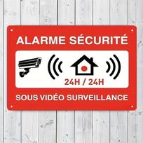 French ALARME SCURIT HH Sous Vido Surveillance Metal Security Sign 20x30cm（7.8x11.8inch）