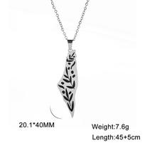Cazador Palestine Israel Map Pendant Choker Chain Stainless Steel Leaves Necklace for Women Jewelry Birthday Gift 2025 Wholesale