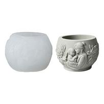 Versatile Silicone Mould For Making Decorative Flower Pots With Resin Cement And Concrete Materials 1 white