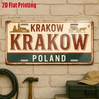 D bemol  Krokuvos paveldo metalinė numerio lentelė  rustiškas lauko sienų dekoras tinkamas antikvariatams kelionių kampeliams barams 15x30cm(5.9x7.8inch)