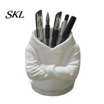 Sweatshirt Villain Stationery Holder 3D Printed Crossed Arms Hoodie Pen Holder, Large Capacity Desktop Organizer, Solid Office Decor Stable balta