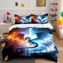 Fiery and icy dragon. Bedding sets Duvet cover sets Duvet covers Pillowcases(1* Duvet Cover 2* Pillowcases without duvet insert) 135x200cm