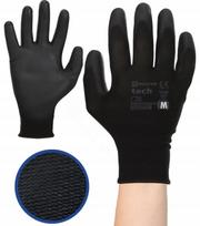 Rękawice Robocze Mercator Tech Black+Black Pu - M - 1 Para
