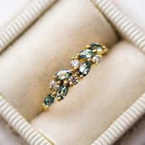 Trendy Women's Party Ring with Light Blue Cubic Zirconia Elegant Gift Jewelry 6