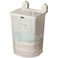 Mesh Material Collapsible Laundry Bag Suction Cup Mounting Laundry Sorter  Glass Surfaces White 1 Grid