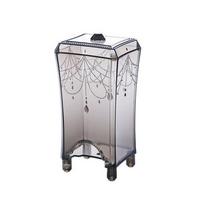 Cotton Pad Makeup Storage Box Organizer kosmetikos dėžutės laikymo tvarkyklė Makiažo stalo priedai pilka