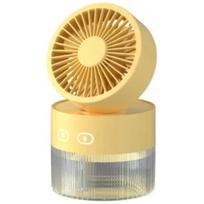 Mute High Capacity Portable USB Rechargeable Mini Fan Desktop Humidifier Water Spray Fan Folding Air Cooling Fan beige