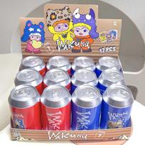 new 12-piece set of WAKUKU trendy party keychain pendants, blind box dolls, cola cans, cute cartoon fun children's gifts