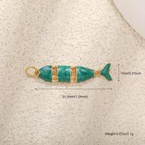 Jeweled Fish Pendant One size
