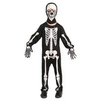 Šviečiantis tamsoje skeletas kombinezonas vaikams Helovino kostiumas Minkštas kvėpuojantis kombinezonas su saugiu matomumu naktį XL juoda