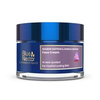 Blue Nectar Šafrano Anti-Age kremas moterims | Ajurvedinė alternatyva retinoliniam veido kremui nuo smulkių raukšlelių ir raukšlių | Dieninis ir naktinis drėkiklis fo blue