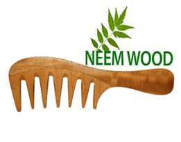 Rufiys Neem Wood Wide Tooth Comb for Hair - Natural Wooden Anti-Static Detangling Comb for Men & Women | Helps Reduce Breakage & Frizz | Scalp Mass