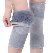 Fleece-Lined Knee Pads Basketball Compression Straps Support Breathable Meniscus Joint Running Cycling Football Protective Gear rabbit velvet long style-two pieces pilka spalva