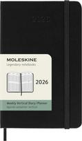 Moleskine 2026 Weekly January 12 Vertical Pocket Size x Black DHB12WV2Y26 Diary, Start, Months, Layout, (9cm 14cm), Hardcover, juoda