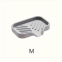 Silikoninis virtuvės kriauklės padėklas, muilo laikiklis 12*9.5*1.6cm pilka