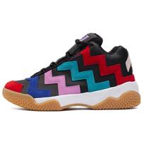 Converse VLTG Basketball Striped Color-blocking Black Sugar Fruit Mid-top Retro Basketball Shoes Women's Black Red Pink 35.5