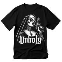 Unholy Nun TShirt Gothic Horror Satan Baphomet Design Summer cotton loose and breathable unisex Tshirt S