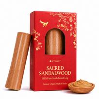N'CHANT 100% grynas Majsooro sandalmedžio rąstelis veido ir odos priežiūrai | Originalus Chandan pagaliukas, laboratorijoje patikrintas | Vėsinanti Ajurvedinė veido kaukė spindesiui ir švariai odai brown