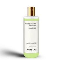 White Lilly Neem & Tea Tree Face Cleanser with Salicylic Acid | Gentle Acne & Blemish Control Face Wash for Men & Women | Hydrating, Deep Cleansing