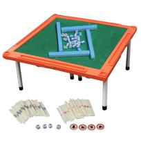 Felimoa Mahjong Mahjong Table with Tile with Legs Set with Dice and Scoring Set 2.4cm Size, Foldable, Portable, [Complete Sticks!]