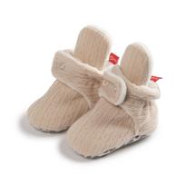 Knitted Cotton Baby Walker Shoes for 0-1 Year Olds - Newborn Soft Sole Shoes 11cm (0-6 Months) / 35g abrikosas
