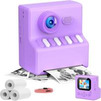 48MP DIY Instant Print Camera for Kids 1080P HD Toddler Camera Ages 3-12 Toy Cameras Christmas Gift Idea with Print Function violetinė