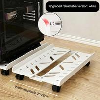 Adjustable Mobile CPU Stand with Wheels Ventilated PC Tower Holder Fits Most ATX Cases for Home Office Desk Use balta