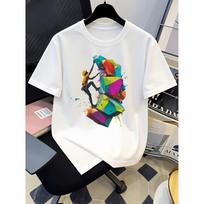 European sizes Boys' Rock Climbing Print T-Shirt - Short Sleeve Round Neck Summer Top with Climber & Mountain, Kids' Sportswear 160 juoda
