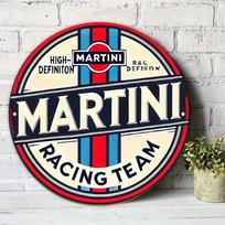 Track Legend Martini Racing Vintage Round Aluminum SignStrikingRed Ignite Speed Passion Inject Racing Soul into Garage Man Cave 20x20cm(8x8inch)