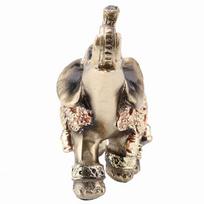 Resin Feng Shui Elephant Statue Gold Wealth Elephant Sculpture  Hotel Cafe Decoration S