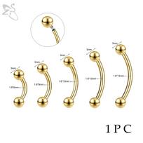 14G Stainless Steel Opal Curved Barbell Eyebrow Ring Cartilage Earring Crystal Labret Piercing Jewelry 6/8/10/12/14mm 1.6x6mm