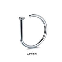 Stainless Steel D-Shaped Fake Nose Ring Tragus Helix Stud Septum Hoop Earring