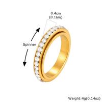 4mm Spinner Zircon Fidget Ring for Men Women,Stainless Steel Rotating Anxiety Relief Engagement Rings Tail Ring,Anniversary Gift 6