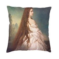 Empress Sisi Elisabeth Of Austria Cushion Cover Sofa Home Decorative Franz Russ The Younger Square Throw Pillow Case 40X40Cm Peach skin 18*18(CM)-1Pcs