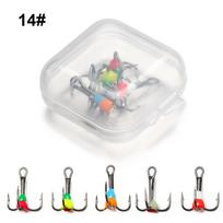 5pcs New Style Sinking Bait Winter Ice Fishing Hooks Three-jaw Hook Carbon Steel Tackle Tools 14#