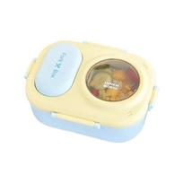 Sealed 3 grids Lunch Box Leak-proof Picnic Box Cute Lunch Box with fork spoon  School Meals Yellow