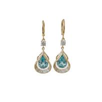 Crystal Water Drop Earrings Women Jewelry Sparkly Zircon Earrings  Engagement žalia